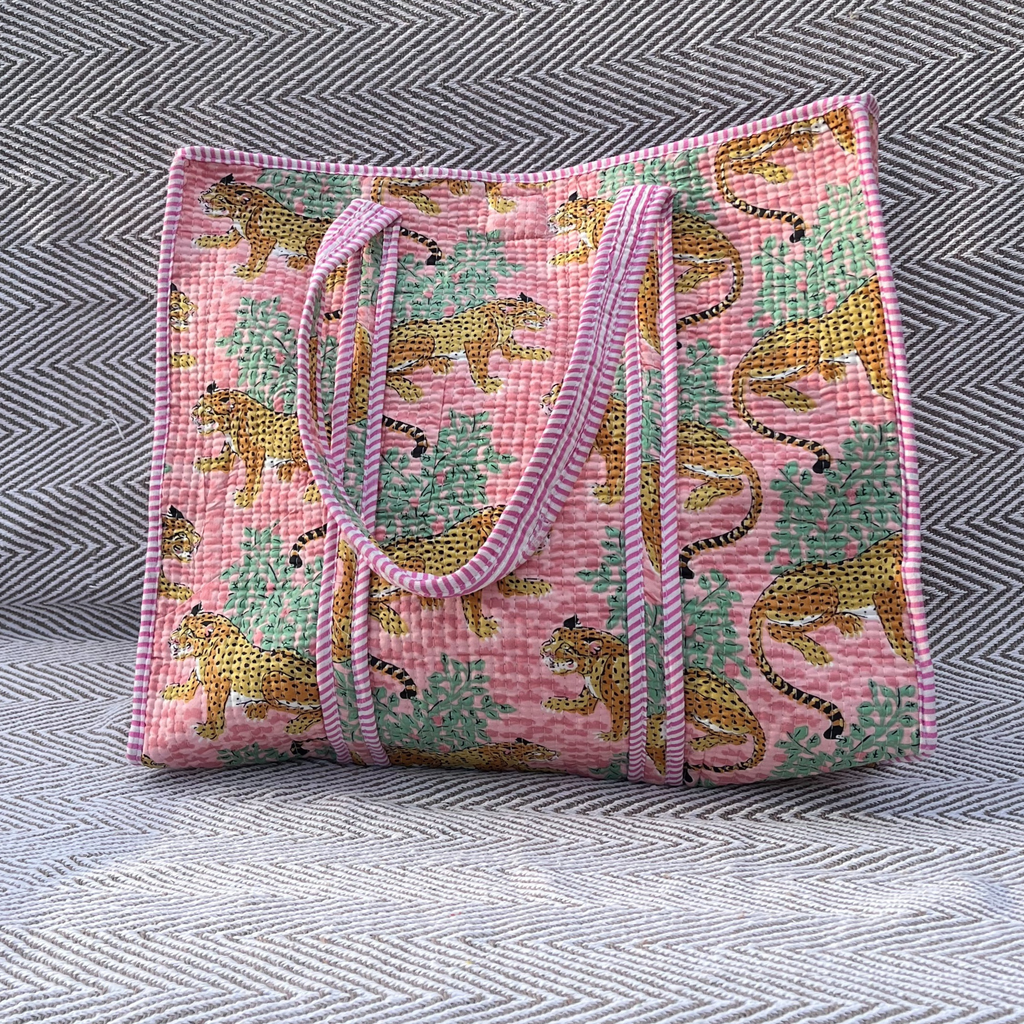 Forest leopards tote