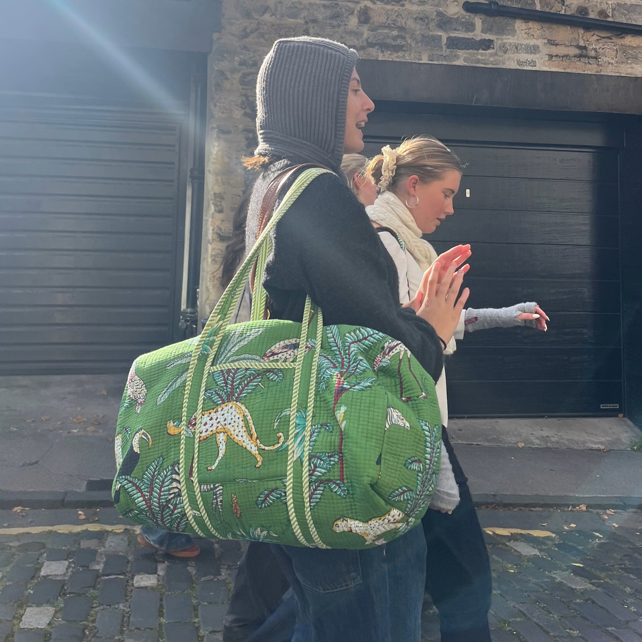 Green safari duffel