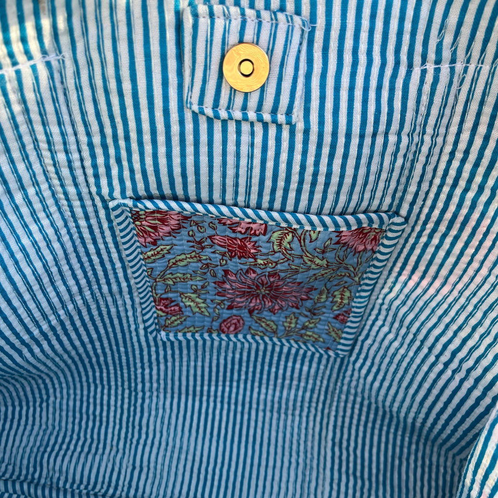 Botanic Mix Tote- BLUE