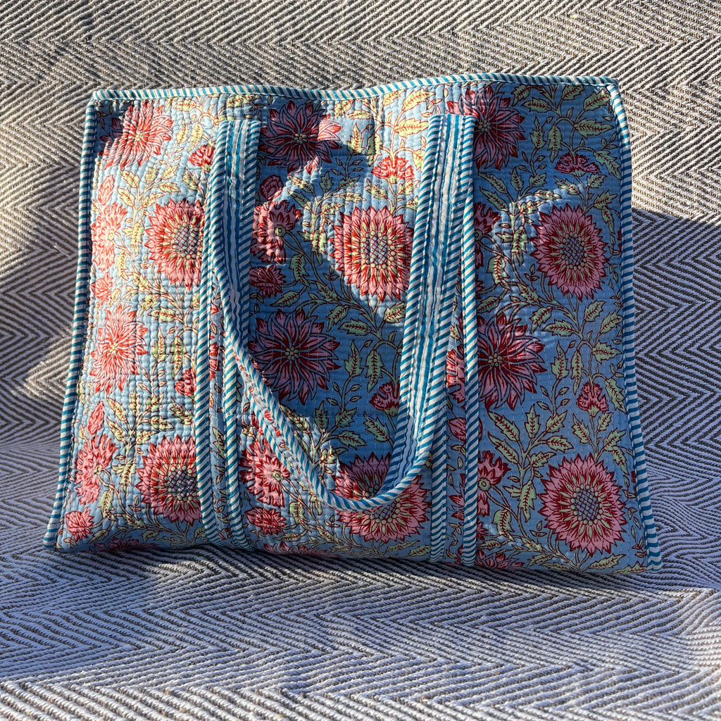 Botanic Mix Tote- BLUE