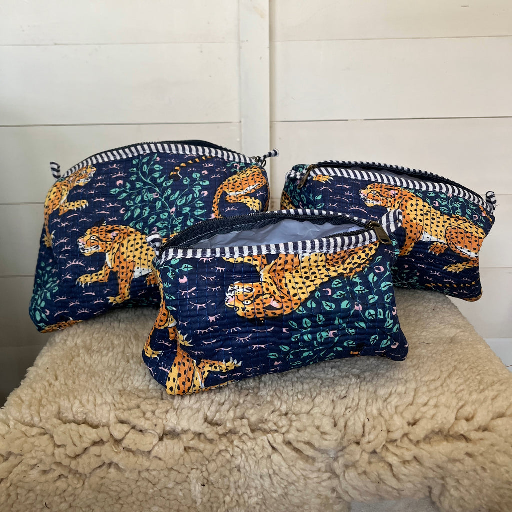 Forest Leopards Washbag- NAVY