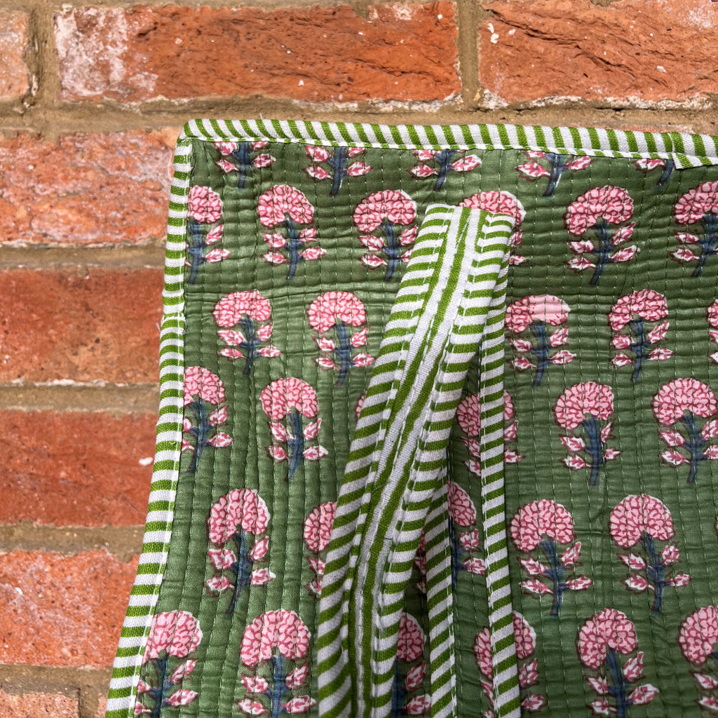 Flowers Tote- GREEN