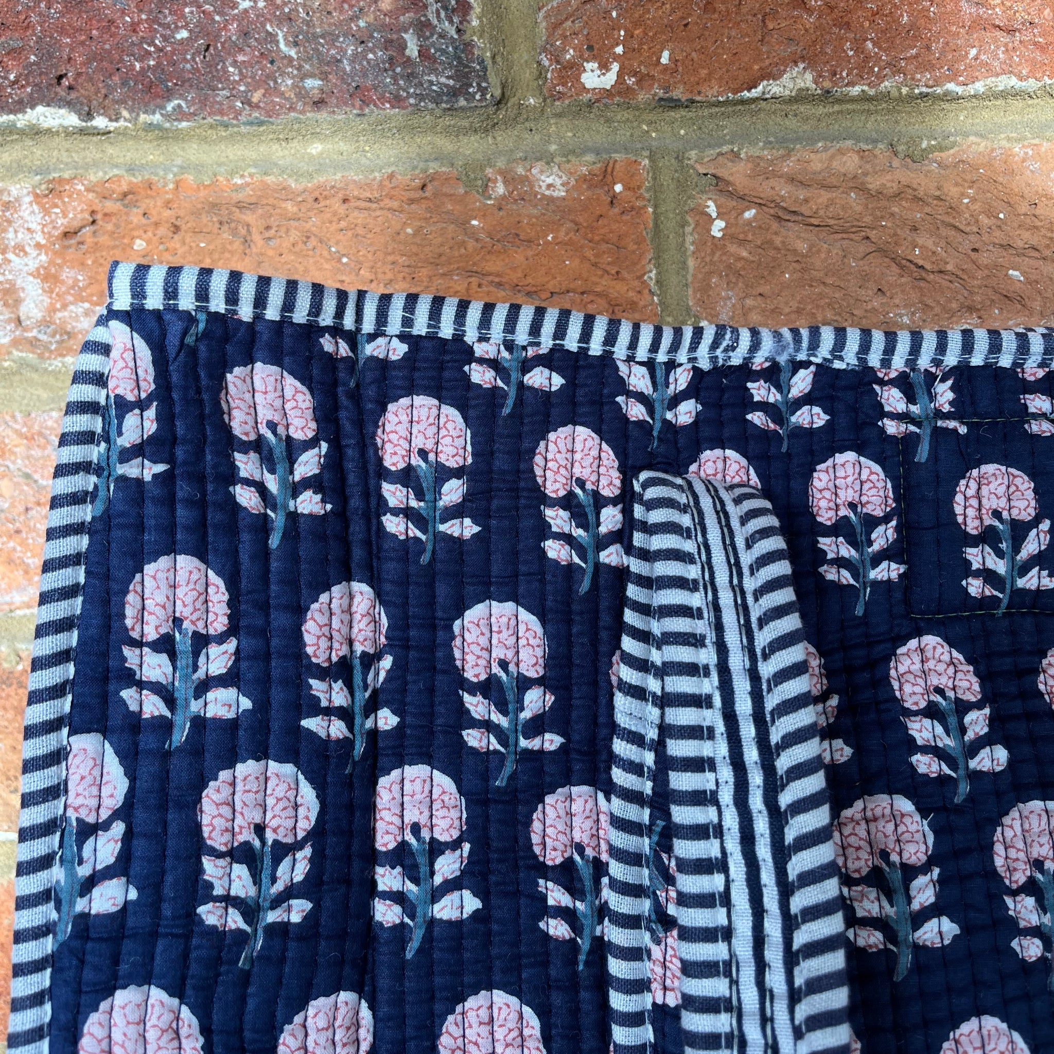 Flowers Tote- NAVY