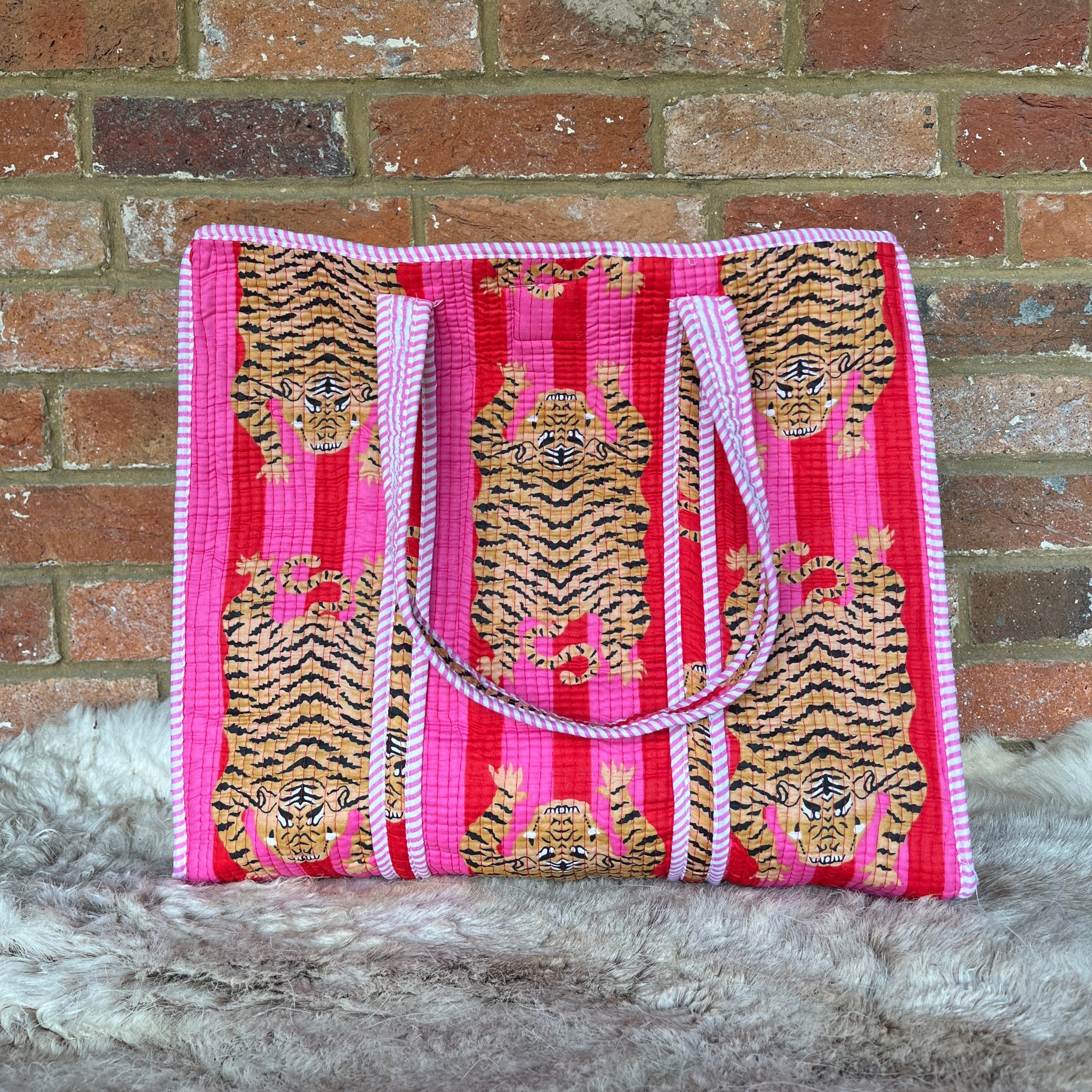 Tiger Tote- PINK/RED