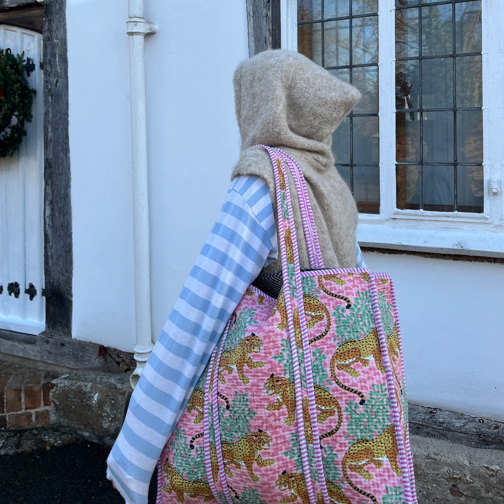 Forest Leopards Tote- PINK