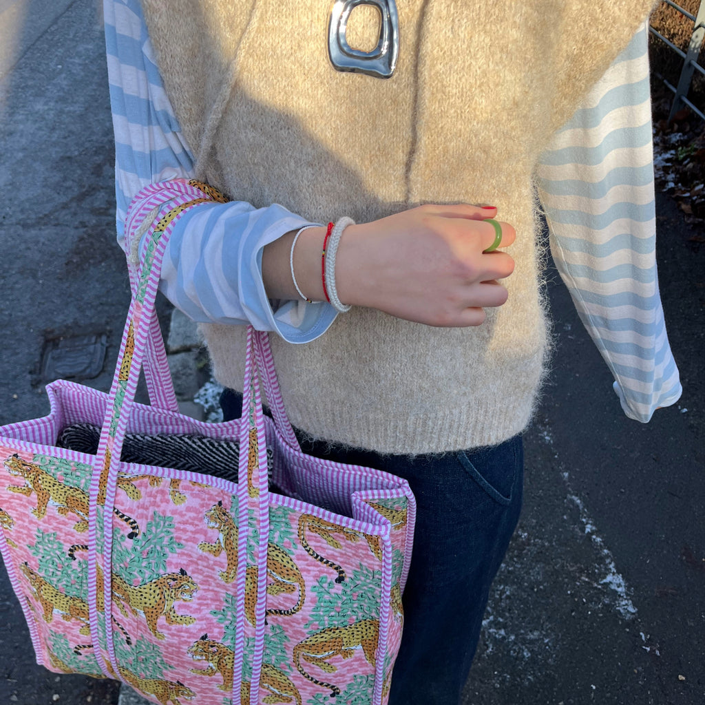 Forest Leopards Tote- PINK