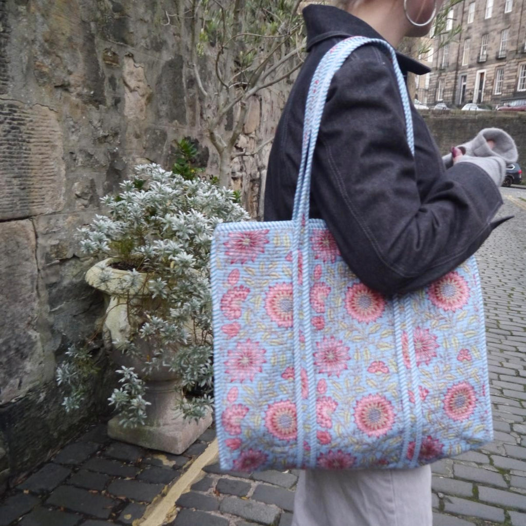 Botanic Mix Tote- BLUE